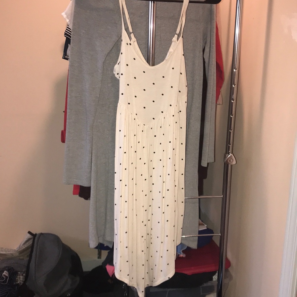 Off-White and black polka dot dress